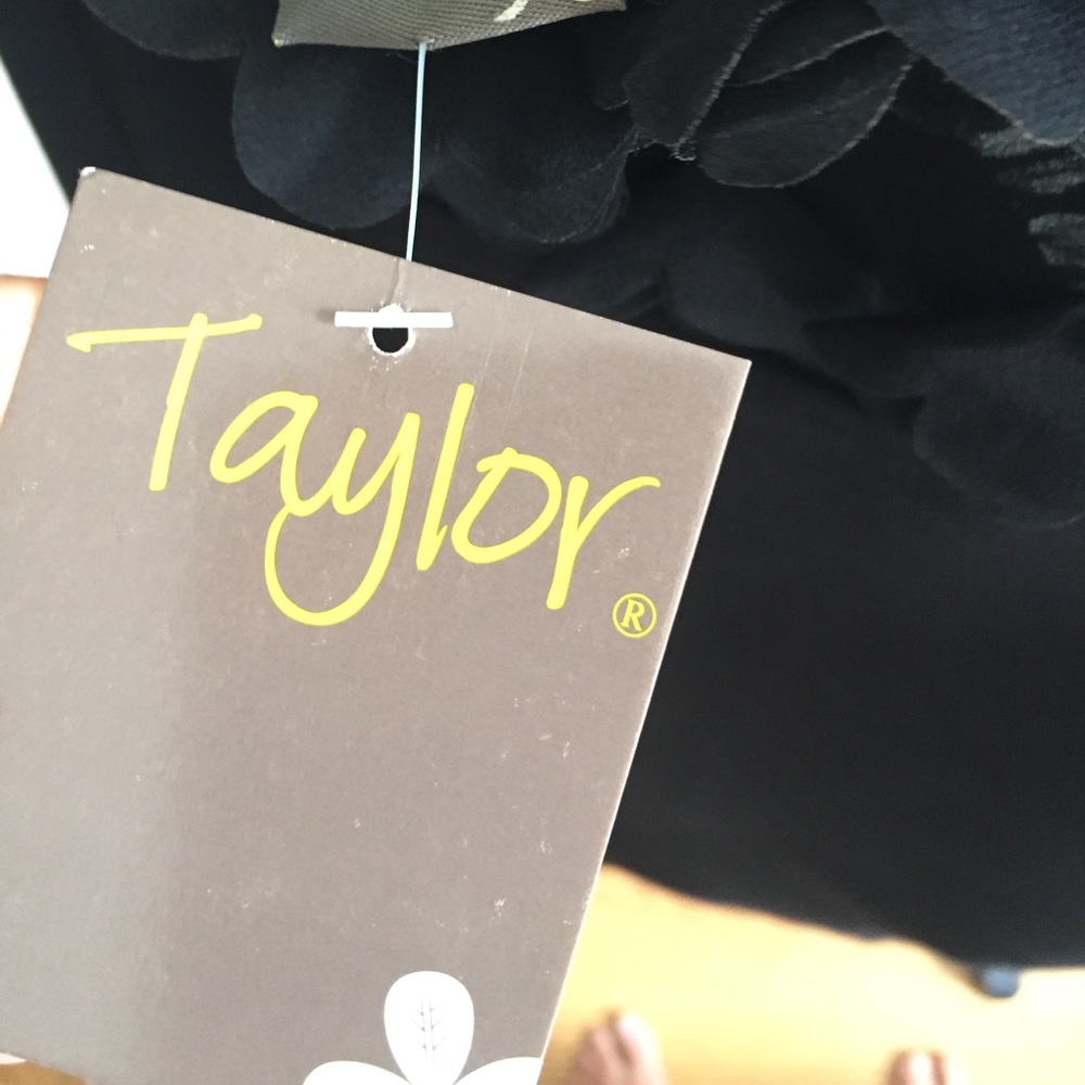 NWT Taylor Silk One Sleeve Black Dress - Picture 7 of 7